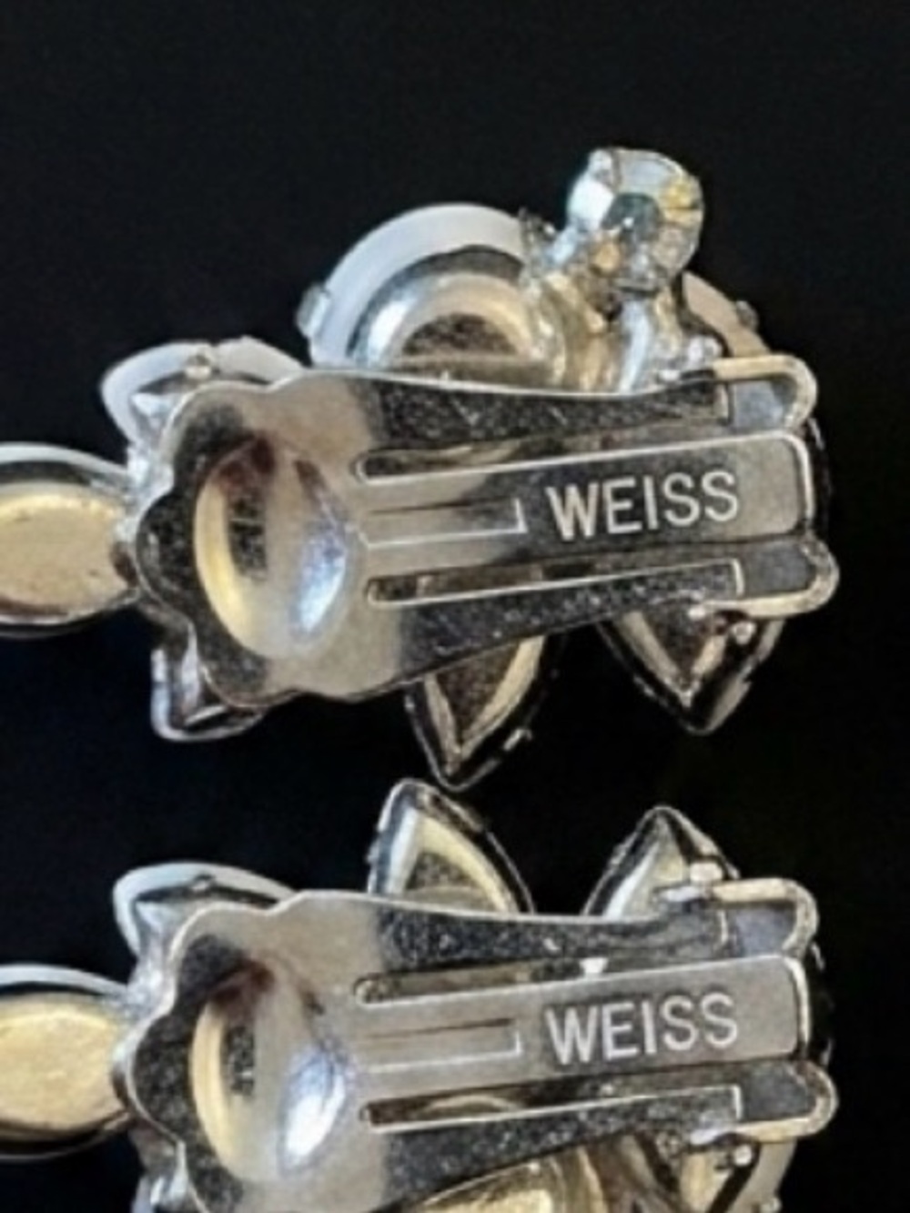 #3 Vintage Albert Weiss Crystal Rhinestone Earrings - Picture 2 of 2